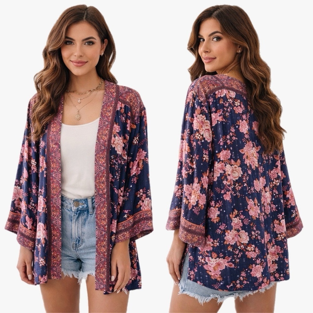 Matilda Jane Just Imagine Olivia Floral Kimono Womens Size M/L